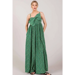Wide Leg Bow Jumpsuit - Medium / Forest Green