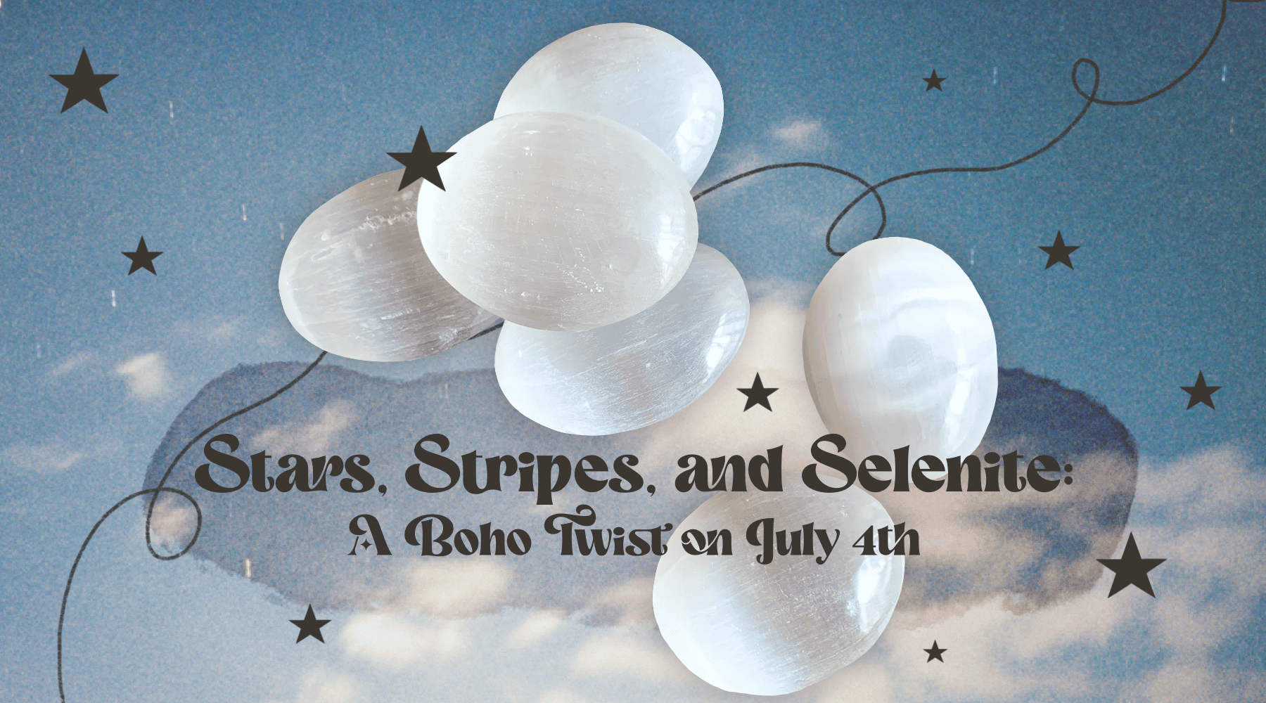 Selenite Stars and Stripes for a 4th celebration