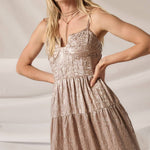 Metallic Corset Maxi Dress