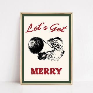 Let's Get Merry Santa | Christmas Wall Art | Home Decor