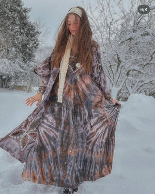 Hippie Hand Tie Dyed Maxi Dress