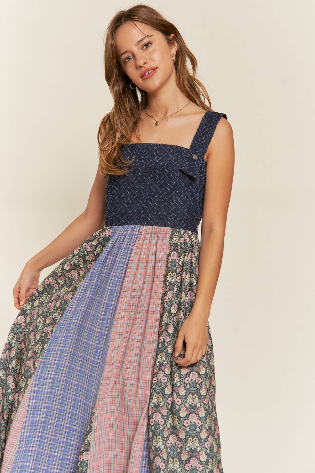 Plus Size Dress Vintage Suspender Maxi