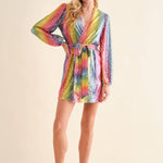 Disco Rainbow Wrap Dress