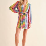 Disco Rainbow Wrap Dress