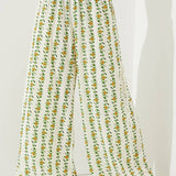 High Waist Floral Print Wide Leg Paperbag Pants