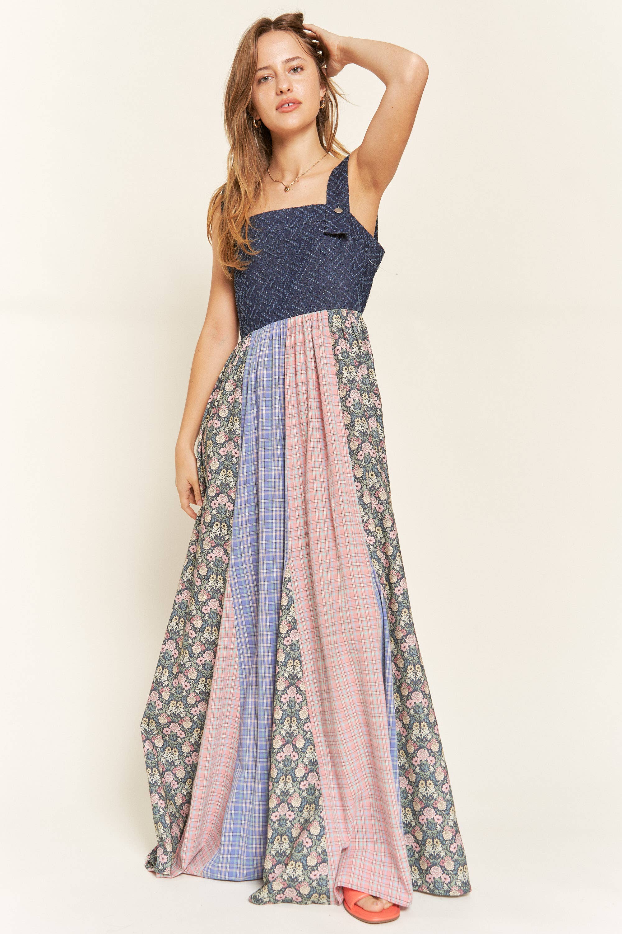 Plus Size Dress Vintage Suspender Maxi