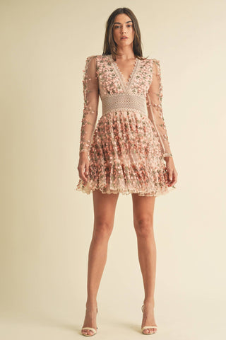 Floral Lace Mini Dress