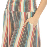 Striped Wide Leg Cotton Pants