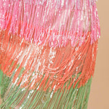 Mini Disco Dress - Sequin Metallic Fringe