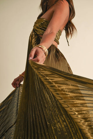 Metallic Gold Maxi Dress