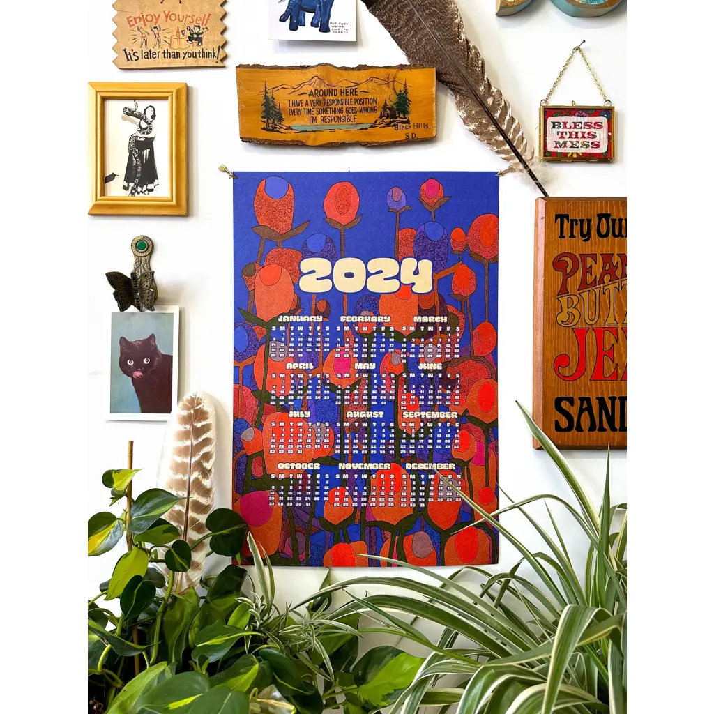 2024 wall calendar - 13 x 19 poster - Moody Blue