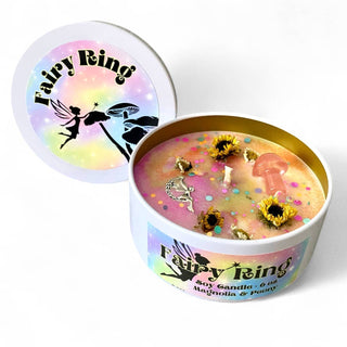 Fairy Ring Candle | Magnolia & Peony Scent | Crystals