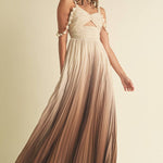 Ombre Pleated Maxi Dress