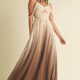 Ombre Pleated Maxi Dress