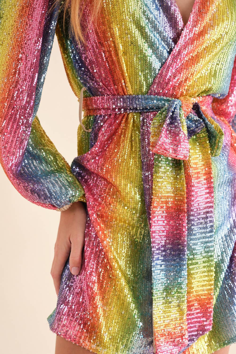 Disco Rainbow Wrap Dress