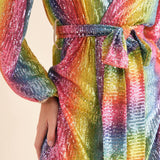 Disco Rainbow Wrap Dress
