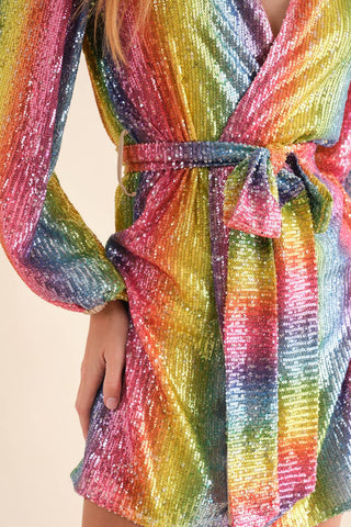 Disco Rainbow Wrap Dress