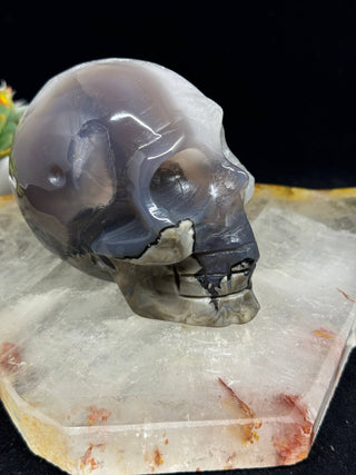 UV Reactive Volcanic Agate Crystal Skull