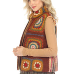 Crochet Mandala Fleece Lined Vest 