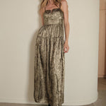 Metallic Corset Maxi Dress