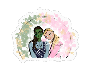 Elphaba & Glinda Wicked Sticker