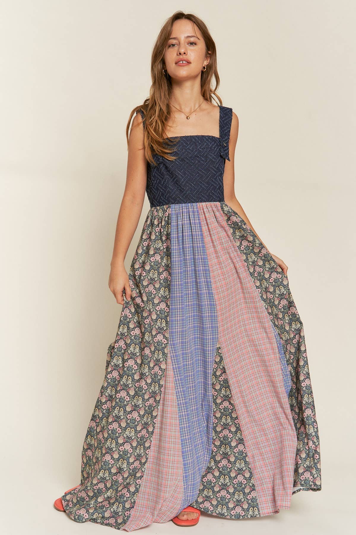 Plus Size Dress Vintage Suspender Maxi