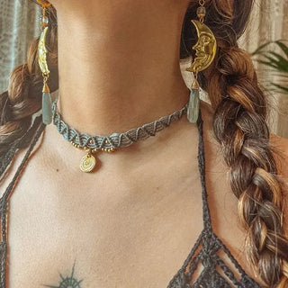 Macrame Pendant Choker Necklace