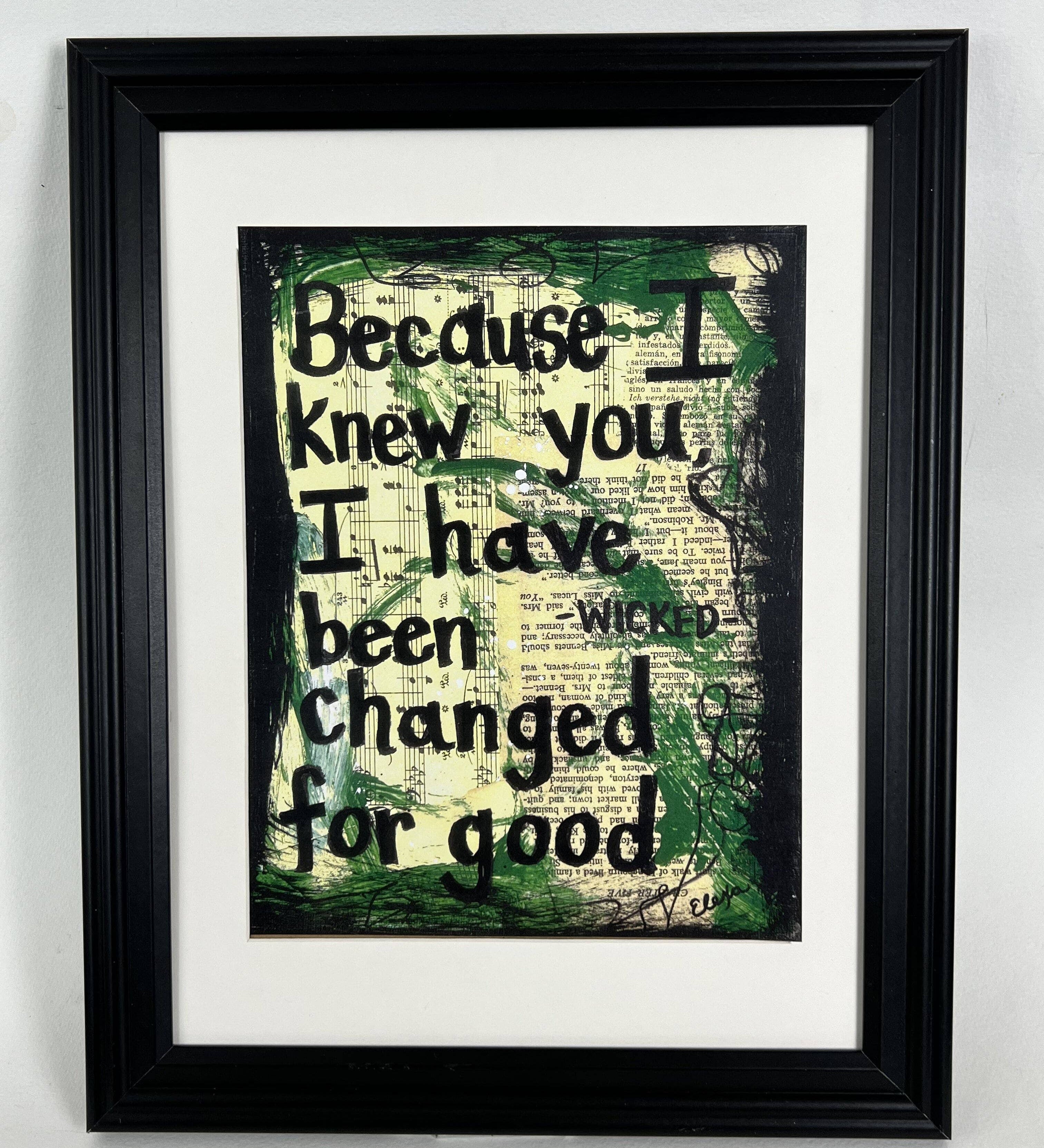 For Good Lyrics Wicked Art