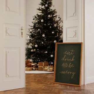 Christmas Wall Art Print | Eat Drink Be Merry | Home Decor