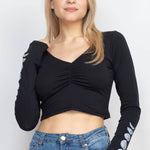 Moon Phases Cinched-Front Top