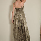 Metallic Corset Maxi Dress