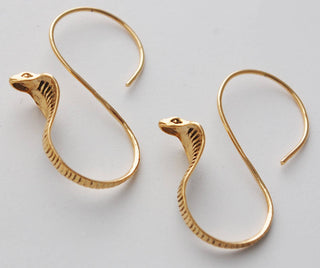 14k Gold Snake Earrings