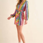 Disco Rainbow Wrap Dress