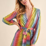 Disco Rainbow Wrap Dress