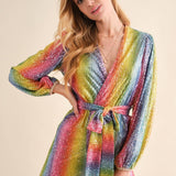 Disco Rainbow Wrap Dress
