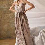 Metallic Corset Maxi Dress