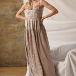 Metallic Corset Maxi Dress