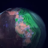 Rare Green & Red Uv Reactive Volcanic Agate Skull