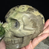 Rare Green & Red Uv Reactive Volcanic Agate Skull