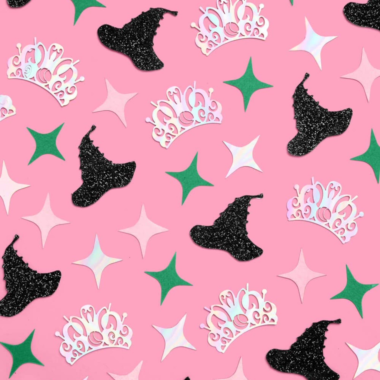 The Wicked Witch 200 Piece Confetti on a pink background.