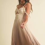 Ombre Pleated Maxi Dress
