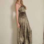 Metallic Corset Maxi Dress