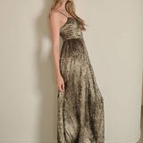 Metallic Corset Maxi Dress