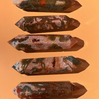 Red Moss Agate Double Terminated Point