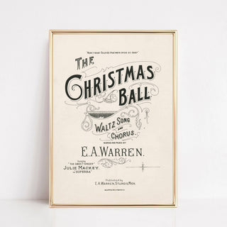 Vintage Christmas Wall Art Print | Christmas Ball