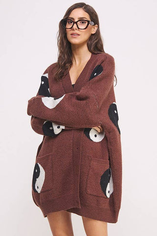 Plus Size Over Sized Yin Yang Cardigan