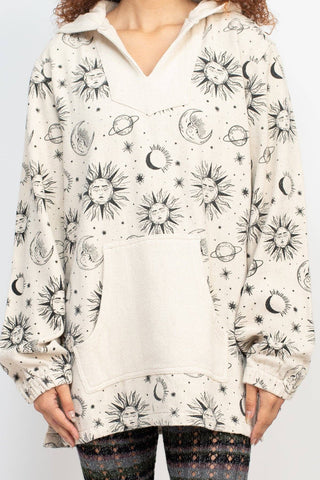 Boho Festival Printed Hoodie - Celestial