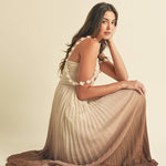 Ombre Pleated Maxi Dress
