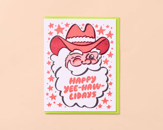 Yee-Haw-lidays Western Santa Christmas Card