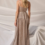 Metallic Corset Maxi Dress